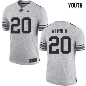 Youth Ohio State Buckeyes #20 Pete Werner Gray Nike NCAA College Football Jersey June VRY4844NT